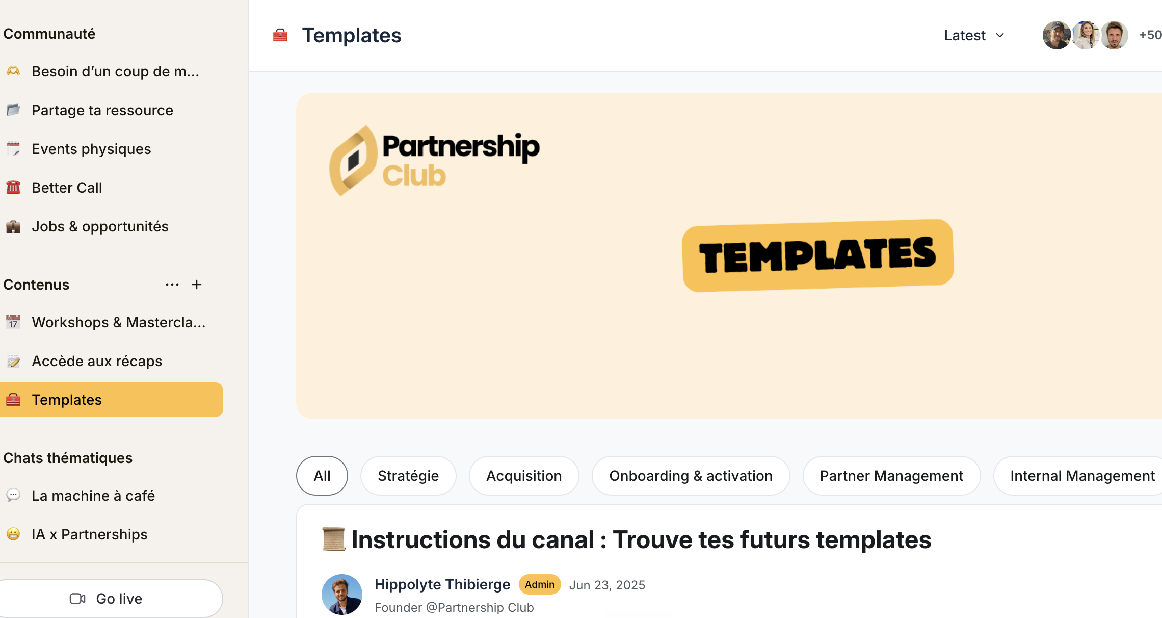 Bibliothèque de templates Partnership Club — Circle